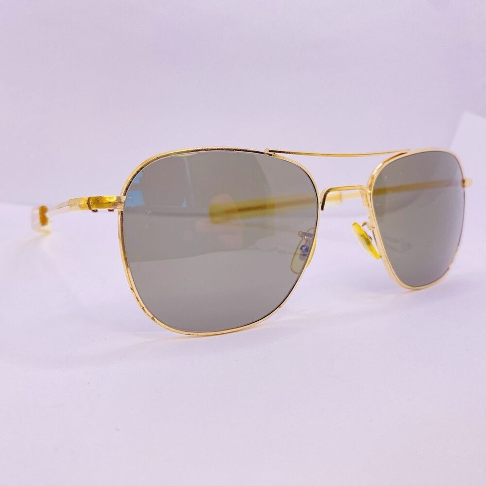 American Optical Vintage Sunglasses Authentic Frames Gold Tone 5 1/2 Rare 58MM